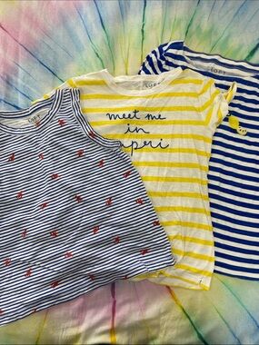 LOFT Yellow & Blue Striped Tee Set